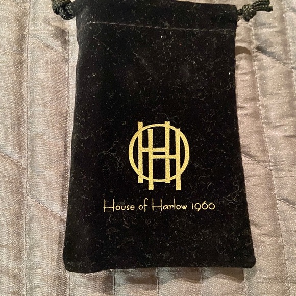 House of Harlow - 3” Mesa Door Knocker Earrings. Gold plated with crystals. NWOT - Picture 3 of 4